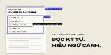 Một giấy chứng nhận đã scan, các trường được đọc và gắn nhãn theo ngữ cảnh, trích từ phim dữ liệu đất đai