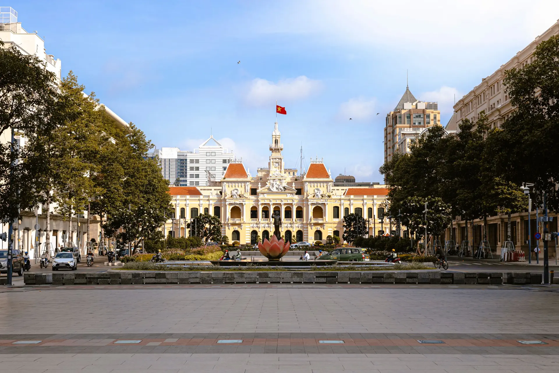 Ho Chi Minh City Hall by day, seen across the square